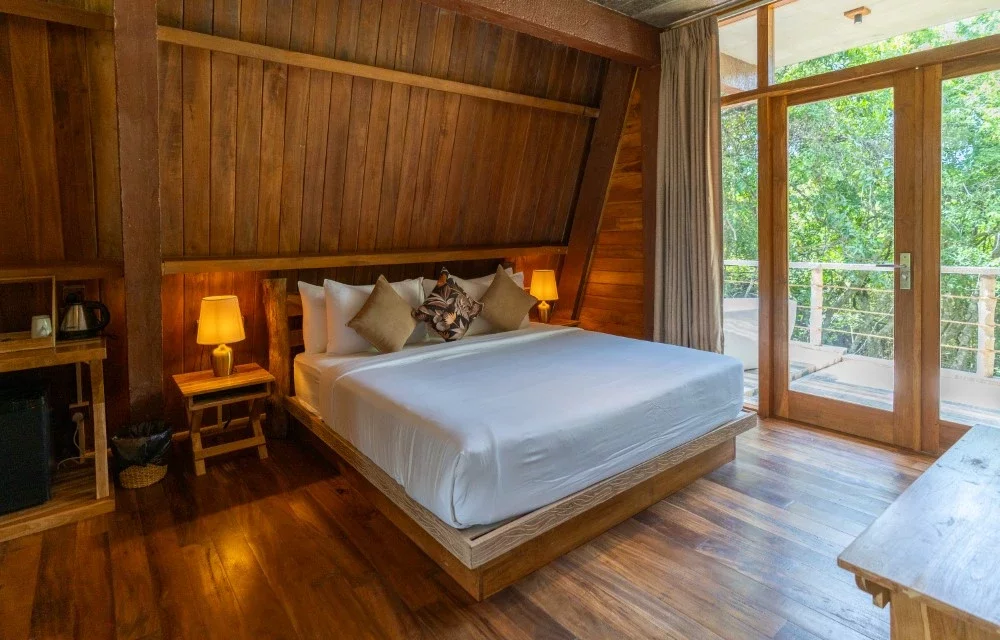 Deluxe King Room With Outdoor Bathtub <br> <i>King Bed | Private Balcony | Jungle View | 2 Adults </i> at Wilpattu Safari Resort Deluxe King Room With Outdoor Bathtub <br> <i>King Bed | Private Balcony | Jungle View | 2 Adults </i> at Wilpattu Safari Resort
